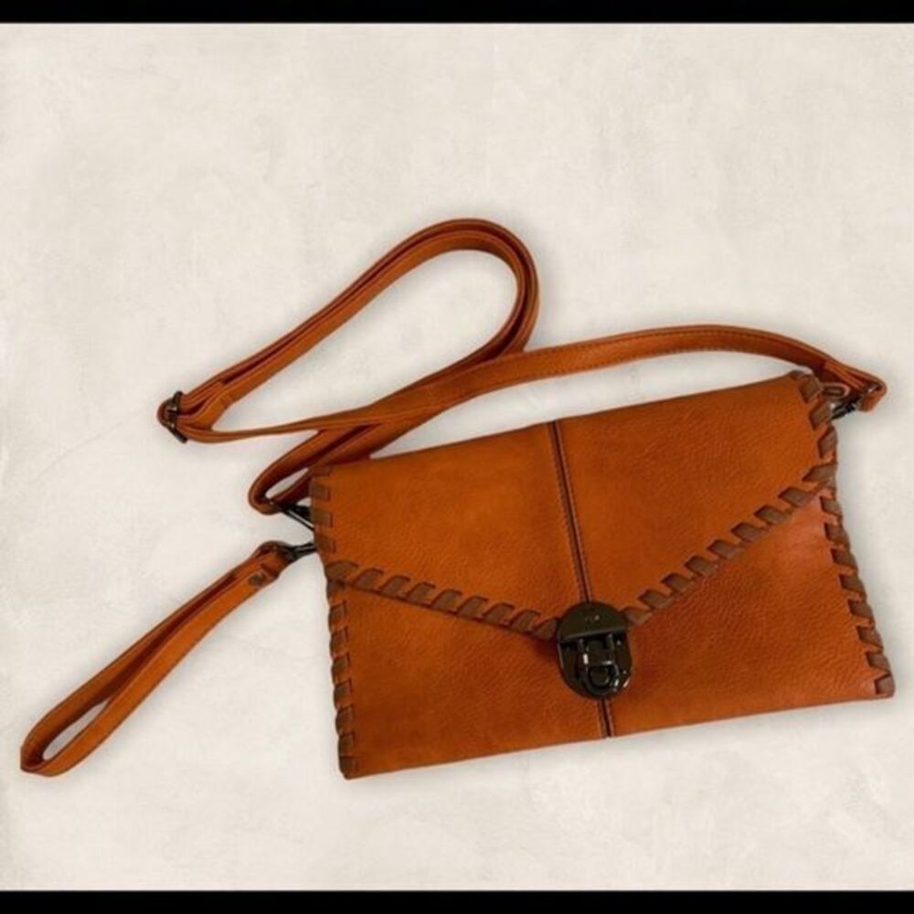 Vegan Orange Cross Body w/clutch strap